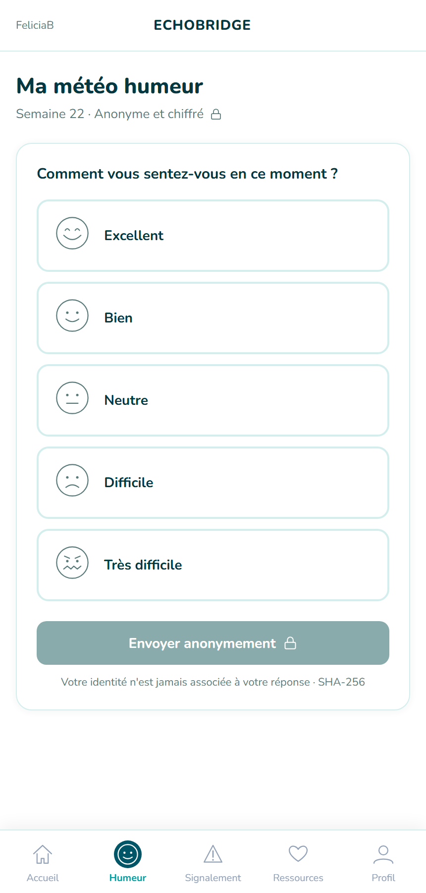 Page humeur app collaborateur